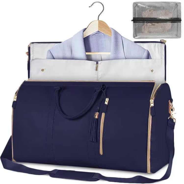 Foldable leather travel bag