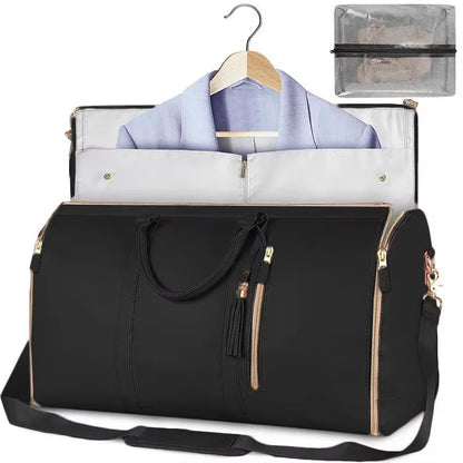 Foldable leather travel bag