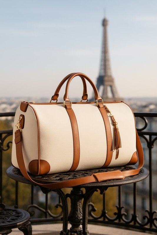 Foldable leather travel bag